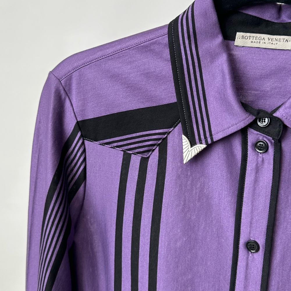 BOTTEGA VENETA WESTERN STRIPED BUTTON DOWN Designer Shirt Size-42, Womens S/M - Picture 4 of 12